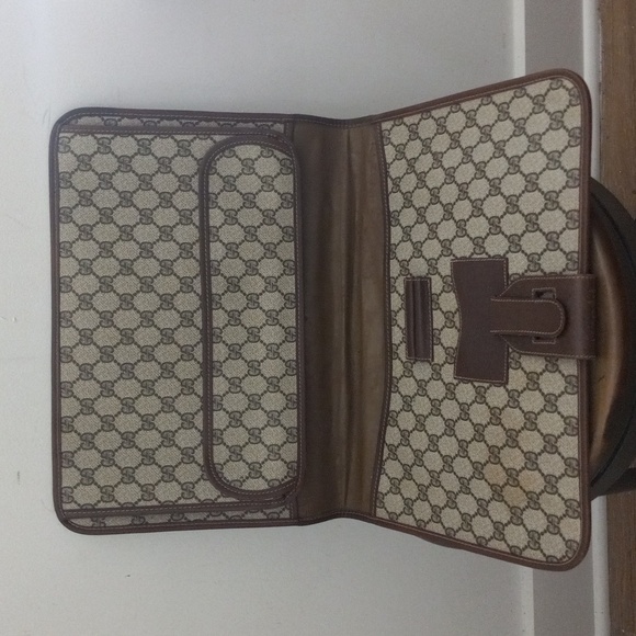 Authentic Vintage Gucci GG Monogram Supreme Sherry Web Ophidia Portfolio Laptop - Picture 9 of 11